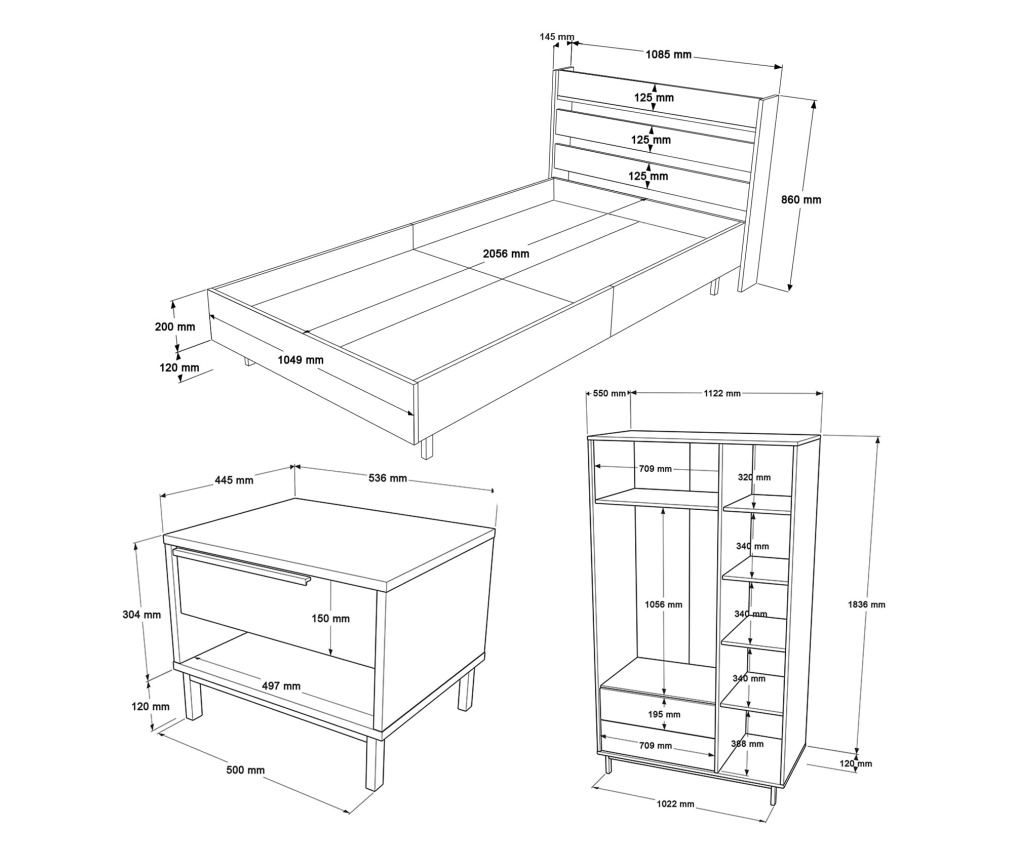 Set namještaja za sobu za djecu i mlade ANNIE - 7