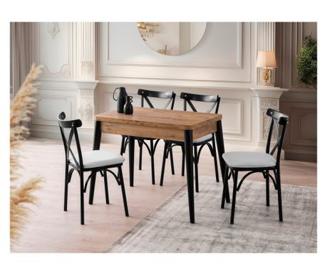 Masă de sufragerie extensibilă DOLUNAY - 1284, Pin Atlantic