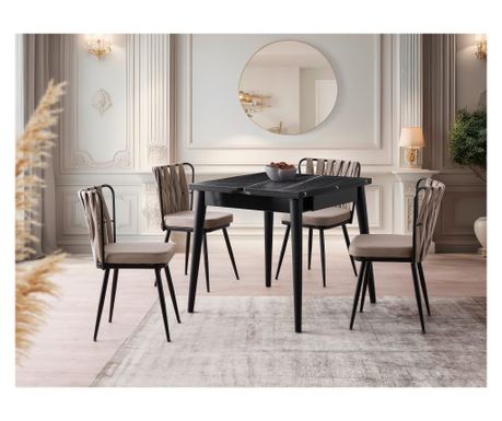 Masă Extensibilă TOTEM - 3041, Culoare Marmură Neagră