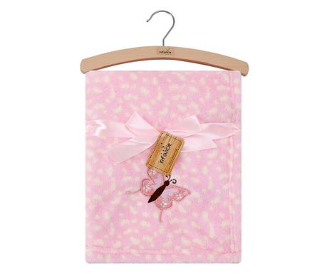 Paturica din fleece pentru bebelusi - fluturas roz - Mother's Choice