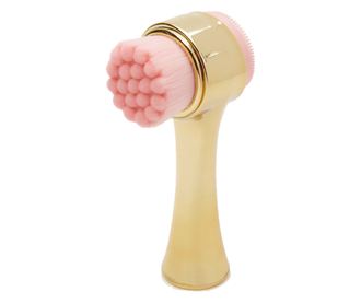 Perie cu doua fete pentru curatare Faciala,Scrubber Silicon si Perie de spalare manuala a fetei, Auriu ABYZ®™