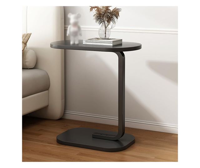 Masuta de cafea cu picior pentru pat/canapea, dimensiuni 45x30x60, culoare Negru ABYZ™