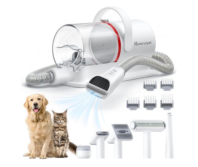 HomeRunPet HC15 2 în 1 Toaletă pentru animale de companie, 400 W, 12 KPa, 1,85 L, 3 niveluri de aspirație, 45 dB, alb
