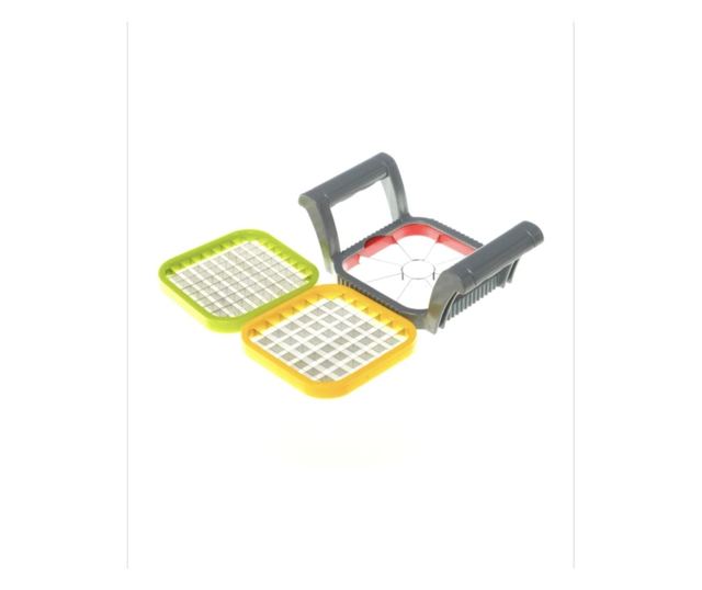 Set dispozitiv manual pentru feliat si taiat legume sau fructe, 3 bucati