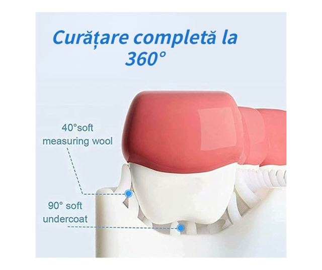 Periuta de dinti copii, Silicon, Forma U, 2-12 ani, 5x12 cm
