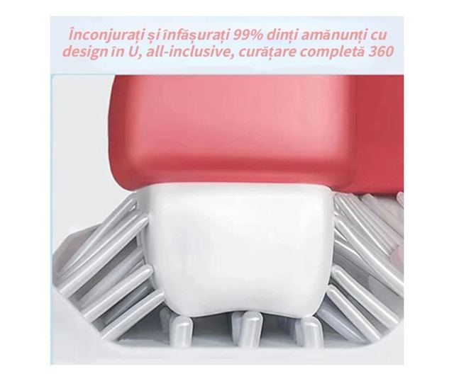 Periuta de dinti copii, Silicon, Forma U, 2-12 ani, 5x12 cm