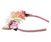 Coroniță păr model urechiușe cu crizanteme roz