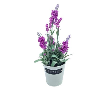 Изкуствена лавандула в саксия 28х9 см, люляк