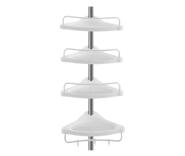 Raft pentru baie, dus reglabil, din metal, 4 rafturi plastic, cuier, 260 cm