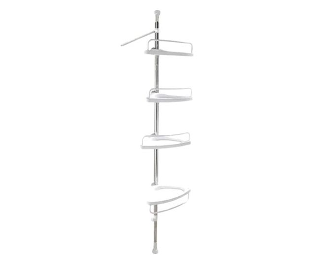 Raft pentru baie, dus reglabil, din metal, 4 rafturi plastic, cuier, 260 cm