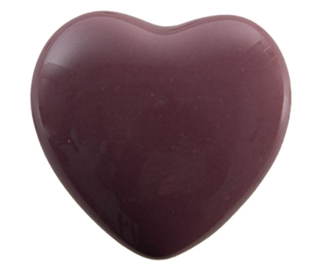 Комплект от 4 лилави керамични копчета за мебели със сърца 4x3/6 см