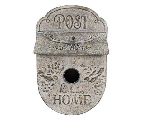 Kopott szürke fém postaláda 27x11x41 cm