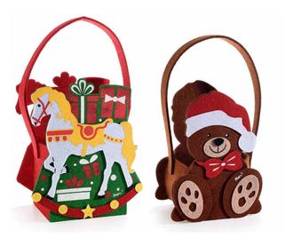 Set od 2 božićne tekstilne torbe više boja 15x8,5x25 cm