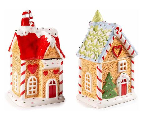 Set od 2 keramičke kućice od medenjaka 12,5x11,5x22,5 cm