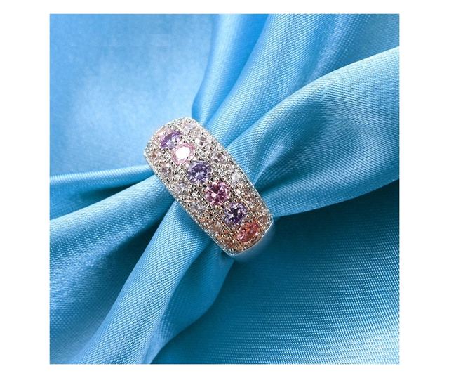 Ženski prsten s Topaz kamenjem, prevučen srebrom 925, marka Trendy Secret, veličina 9