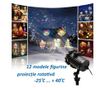 Proiector led exterior 12w, 15 modele figurine, proiectie rotativa, ip44