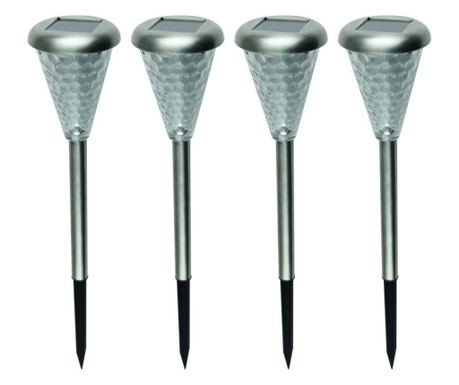 Večbarvna solarna LED svetilka za poti, višina 37 cm, set 4 kosi