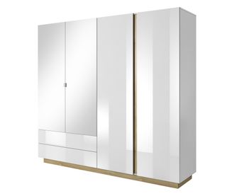 RUHÁSSZEKRÉNY, FURNLUX CLASSIC, ARCADE, 220x54x203cm, FEHÉR, MŰFA