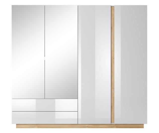 RUHÁSSZEKRÉNY, FURNLUX CLASSIC, ARCADE, 220x54x203cm, FEHÉR, MŰFA