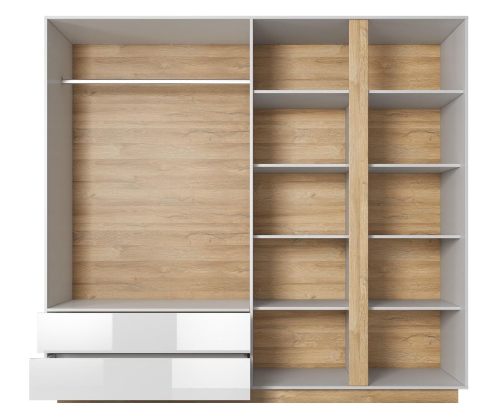 DULAP GARDEROBA, FURNLUX CLASSIC, ARCADE, 220x54x203cm, ALB, LEMN PRELUCRAT - 5