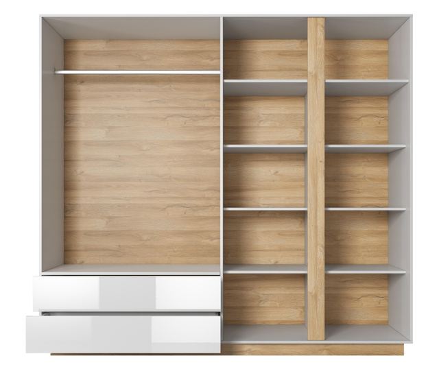 RUHÁSSZEKRÉNY, FURNLUX CLASSIC, ARCADE, 220x54x203cm, FEHÉR, MŰFA