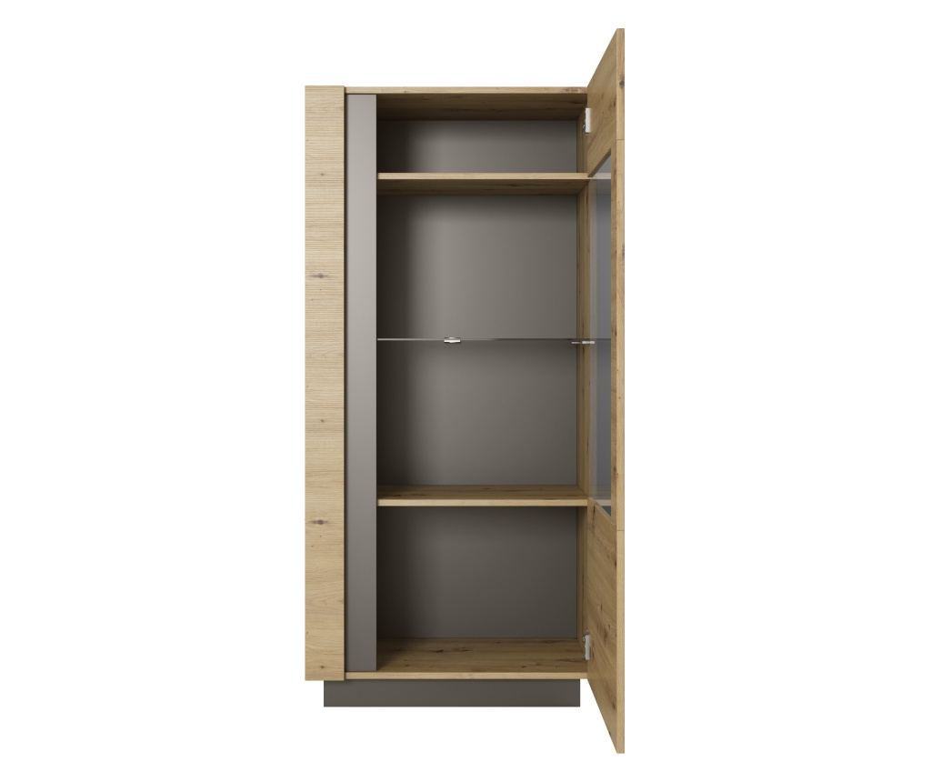 VITRINĂ, FURNLUX CLASSIC, ARCADE, 72x40x154cm, BEJ, LEMN PRELUCRAT - 3