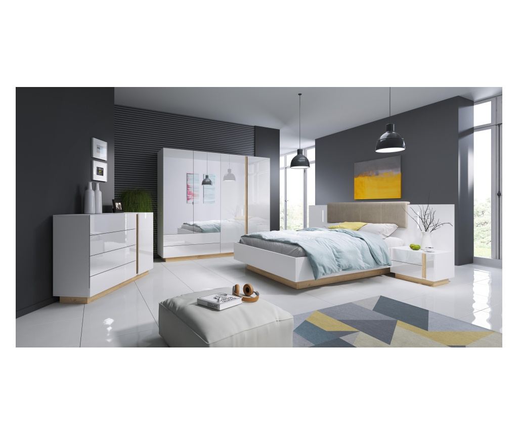 DULAP GARDEROBA, FURNLUX CLASSIC, ARCADE, 220x54x203cm, ALB, LEMN PRELUCRAT - 6