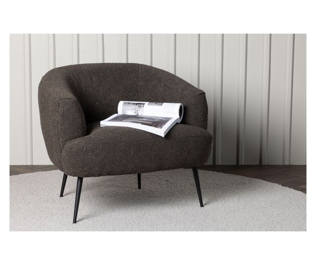 FOTEL, FURNLUX CLASSIC, DERRY, 70x79x69cm, SÖTÉTSZÜRKE, TEXTIL