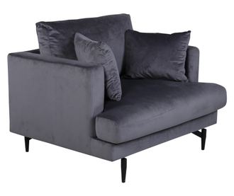 FOTEL, FURNLUX CLASSIC, SOFIA, 108x91x120cm, SÖTÉTSZÜRKE, TEXTIL