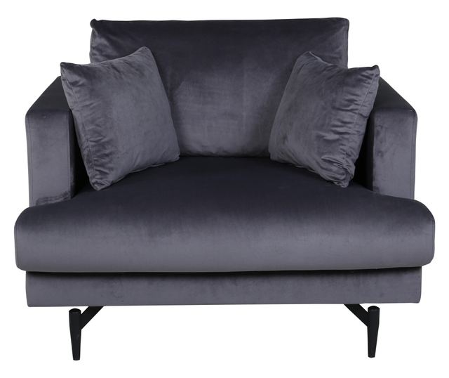 FOTEL, FURNLUX CLASSIC, SOFIA, 108x91x120cm, SÖTÉTSZÜRKE, TEXTIL