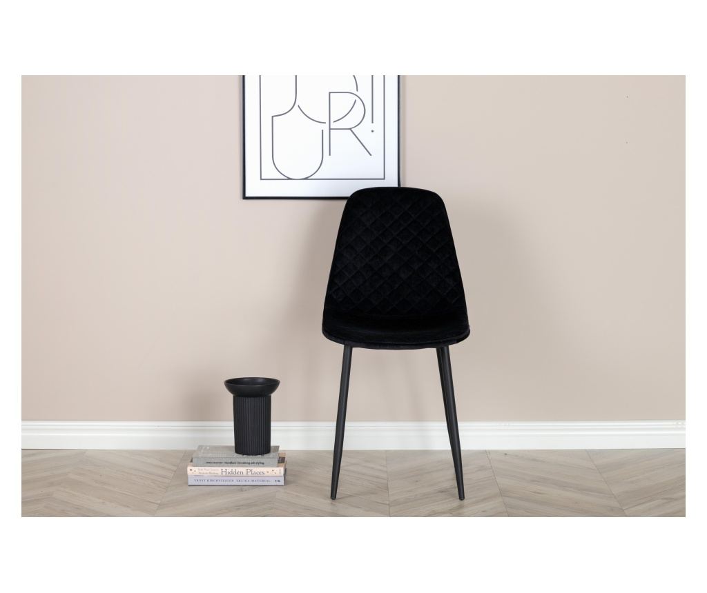 STOL, FURNLUX CLASSIC, POLAR, 44x52x86cm, ČRNA, TEKSTIL - 3