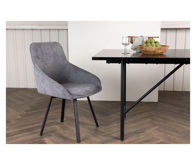 SZÉK, FURNLUX CLASSIC, ROSIE, 55x60x88cm, SZÜRKE, FÉM