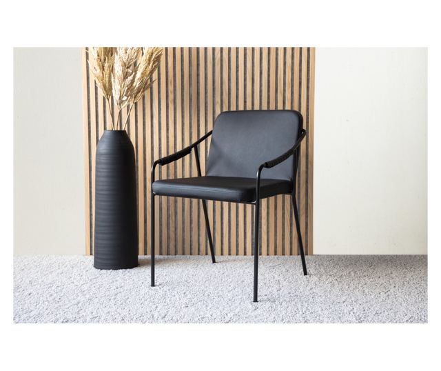 SZÉK, FURNLUX CLASSIC, TVIST, 53x59x77cm, FEKETE, MŰBŐR