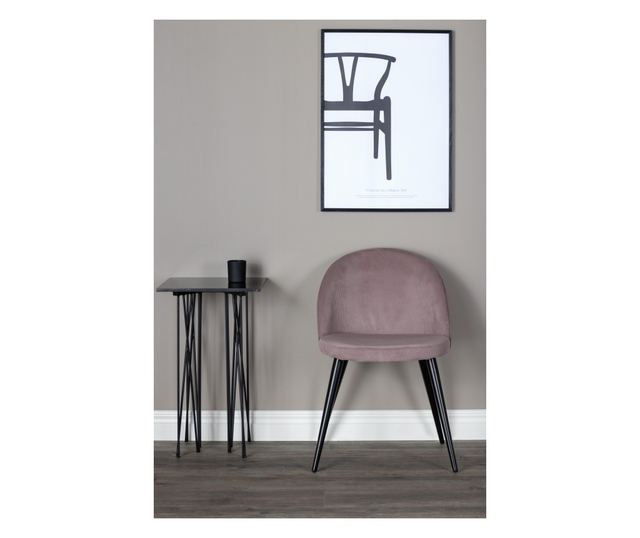 STOLICA, FURNLUX CLASSIC, VELVET, 50x57x77cm, RUŽIČASTA, TEKSTIL