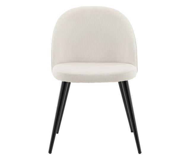 SZÉK, FURNLUX CLASSIC, VELVET, 50x48x77cm, FEHÉR, TEXTIL