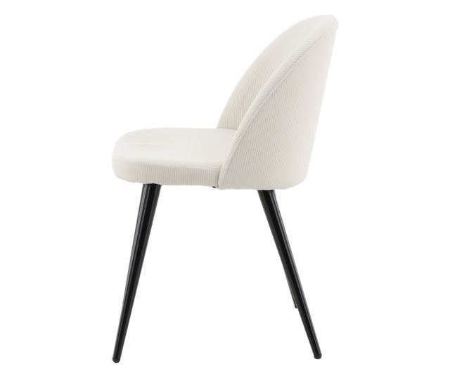SZÉK, FURNLUX CLASSIC, VELVET, 50x48x77cm, FEHÉR, TEXTIL
