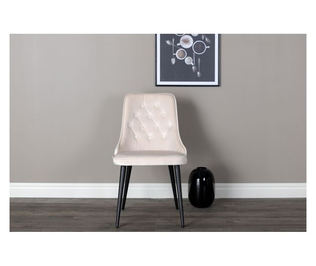 SZÉK, FURNLUX CLASSIC, VELVET DELUXE, 50x66x89cm, BÉZS, TEXTIL