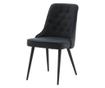 SZÉK, FURNLUX CLASSIC, VELVET DELUXE, 50x66x89cm, FEKETE, TEXTIL