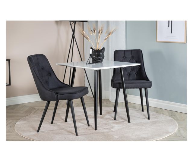 SZÉK, FURNLUX CLASSIC, VELVET DELUXE, 50x66x89cm, FEKETE, TEXTIL