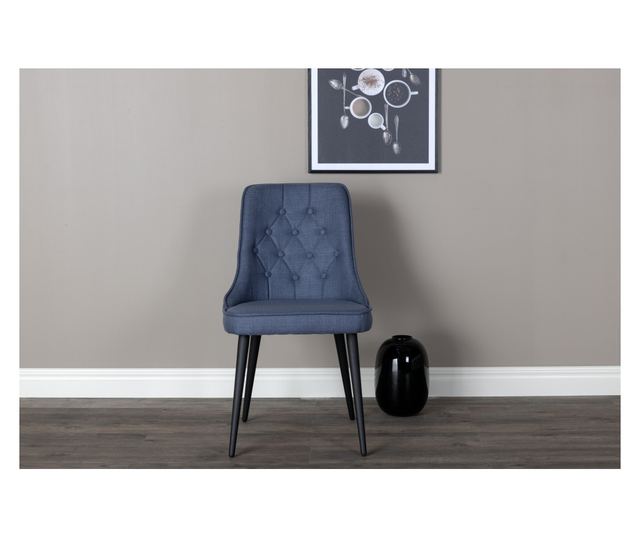 SZÉK, FURNLUX CLASSIC, VELVET DELUXE, 50x66x89cm, FEKETE, TEXTIL