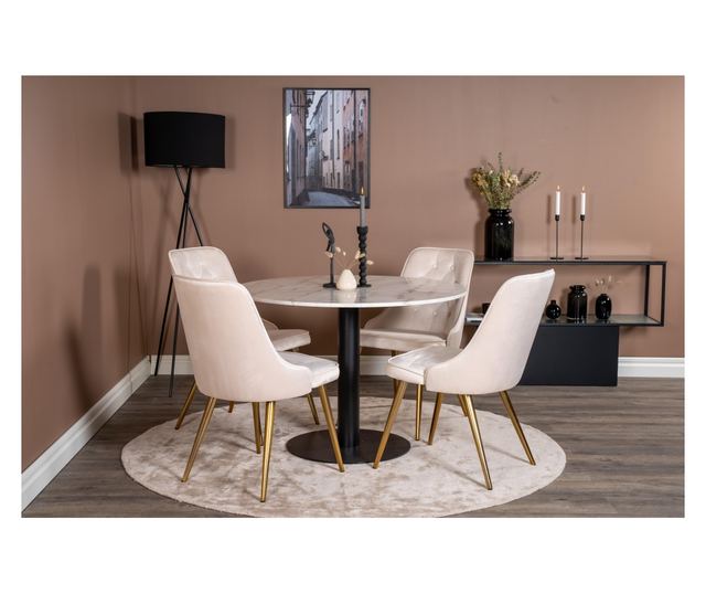 SZÉK, FURNLUX CLASSIC, VELVET DELUXE, 50x66x89cm, BÉZS, TEXTIL