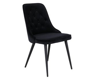 SZÉK, FURNLUX CLASSIC, VELVET DELUXE, 50x66x89cm, FEKETE, TEXTIL