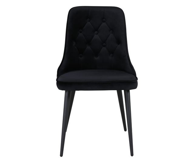 SZÉK, FURNLUX CLASSIC, VELVET DELUXE, 50x66x89cm, FEKETE, TEXTIL