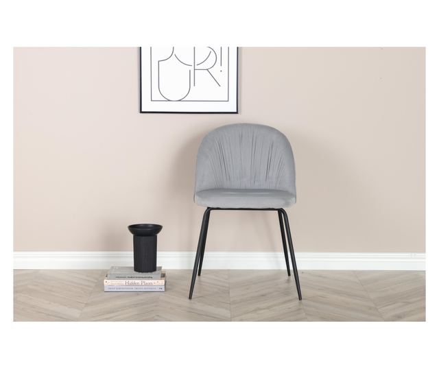 SZÉK, FURNLUX CLASSIC, WRINKLES, 49x50x80cm, SZÜRKE, TEXTIL