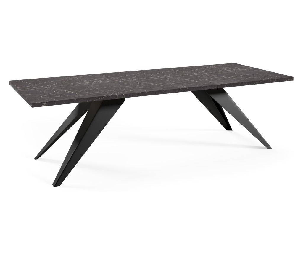ÉTKEZŐASZTAL, FURNLUX PREMIUM, VENTO, 80x240x76cm, FEKETE, MŰFA - 2