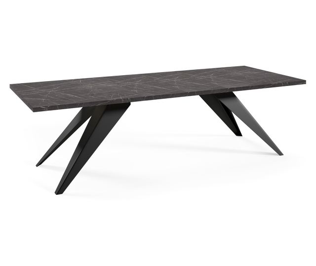 BLAGOVAONSKI STOL, FURNLUX PREMIUM, VENTO, 80x240x76cm, CRNA, DRVENI PLOČASTI MATERIJAL