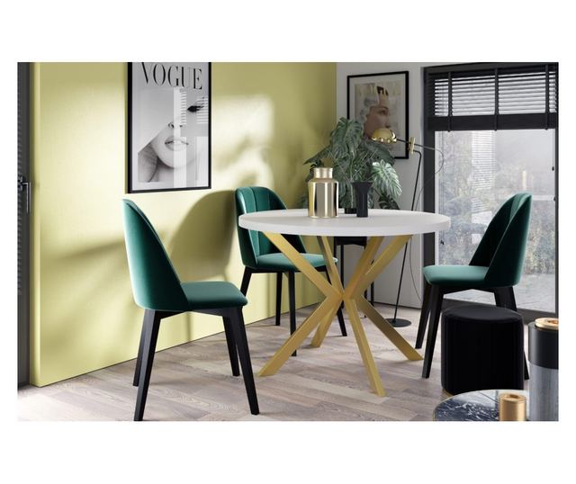 MASĂ DINING, FURNLUX PREMIUM, EDDER, 100x176x76cm, ALB, LEMN PRELUCRAT