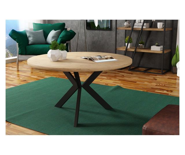 MASĂ CAFEA, FURNLUX PREMIUM, MATEO, 75x75x50cm, PORTOCALIU, LEMN PRELUCRAT