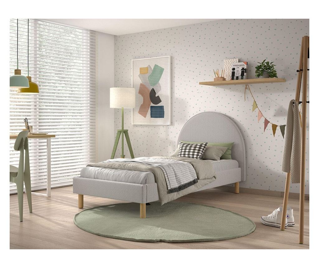 OKVIR POSTELJE, FURNLUX CLASSIC, MOON, 97x212x107cm, SIVA, INŽENIRSKI LES - 4