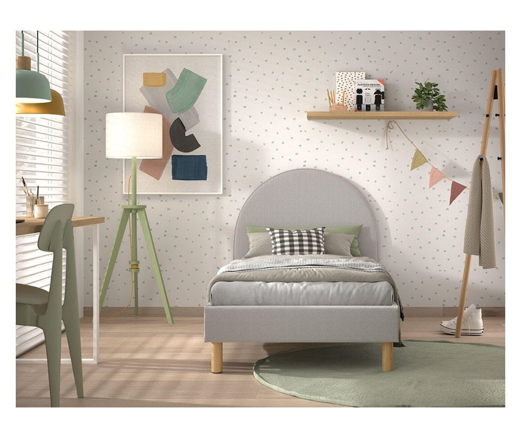 OKVIR POSTELJE, FURNLUX CLASSIC, MOON, 97x212x107cm, SIVA, INŽENIRSKI LES - 5